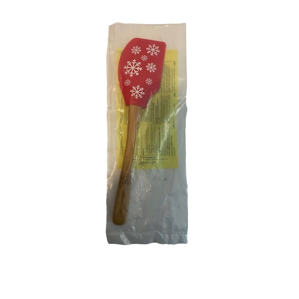 Rare Brand New Pampered Chef Let it Snow - RED Snowflake Scraper Spatula #1283